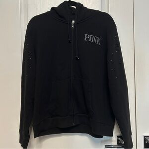 Victoria’s Secret Pink Black Bling Zip Up